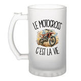 Verre à Bière Le motocross c'est la vie