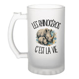 Verre à Bière Les rhinocéros c'est la vie