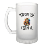 Verre à Bière Mon Chat Tigré c’est ma vie
