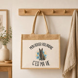 Sac Cabas Jute avec Poche Mon Berger Hollandais c'est ma vie