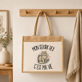 Sac Cabas Jute avec Poche Mon Selkirk Rex c'est ma vie