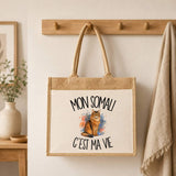 Sac Cabas Jute avec Poche Mon Somali c'est ma vie
