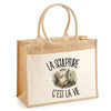 Sac Cabas Jute avec Poche La sculpture c'est la vie