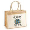 Sac Cabas Jute avec Poche Le vitrail c'est la vie