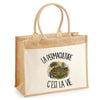 Sac Cabas Jute avec Poche La permaculture c'est la vie