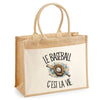 Sac Cabas Jute avec Poche Le baseball c'est la vie