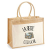 Sac Cabas Jute avec Poche La sieste c'est la vie