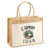 Sac Cabas Jute avec Poche Le hammam c'est la vie