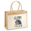 Sac Cabas Jute avec Poche Les loups c'est la vie
