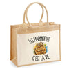 Sac Cabas Jute avec Poche Les marmottes c'est la vie