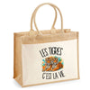 Sac Cabas Jute avec Poche Les tigres c'est la vie