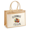 Sac Cabas Jute avec Poche Les coccinelles c'est la vie