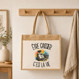 Sac Cabas Jute avec Poche Être caissier c'est la vie