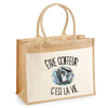Sac Cabas Jute avec Poche Être coiffeur c'est la vie