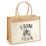 Sac Cabas Jute avec Poche Le qi gong c'est la vie