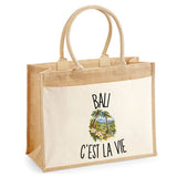 Sac Cabas Jute avec Poche Bali c’est la vie