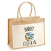 Sac Cabas Jute avec Poche Biarritz c’est la vie