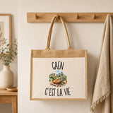 Sac Cabas Jute avec Poche Caen c’est la vie