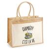 Sac Cabas Jute avec Poche Chambéry c’est la vie