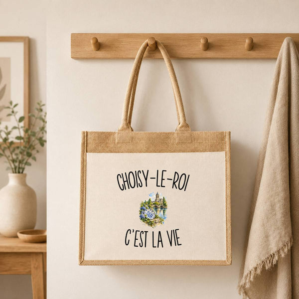 Sac Cabas Jute avec Poche Choisy-le-Roi c’est la vie