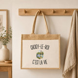 Sac Cabas Jute avec Poche Choisy-le-Roi c’est la vie