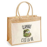 Sac Cabas Jute avec Poche Clamart c’est la vie
