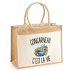 Sac Cabas Jute avec Poche Concarneau c’est la vie