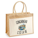 Sac Cabas Jute avec Poche Concarneau c’est la vie
