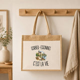 Sac Cabas Jute avec Poche Corbeil-Essonnes c’est la vie