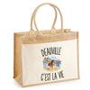 Sac Cabas Jute avec Poche Deauville c’est la vie
