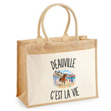 Sac Cabas Jute avec Poche Deauville c’est la vie