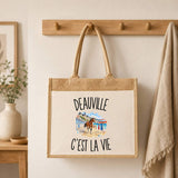 Sac Cabas Jute avec Poche Deauville c’est la vie