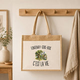 Sac Cabas Jute avec Poche Fontenay-sous-Bois c’est la vie