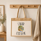 Sac Cabas Jute avec Poche L’Allier c’est la vie