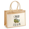 Sac Cabas Jute avec Poche L’Anjou c’est la vie