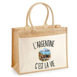 Sac Cabas Jute avec Poche L’Argentine c’est la vie