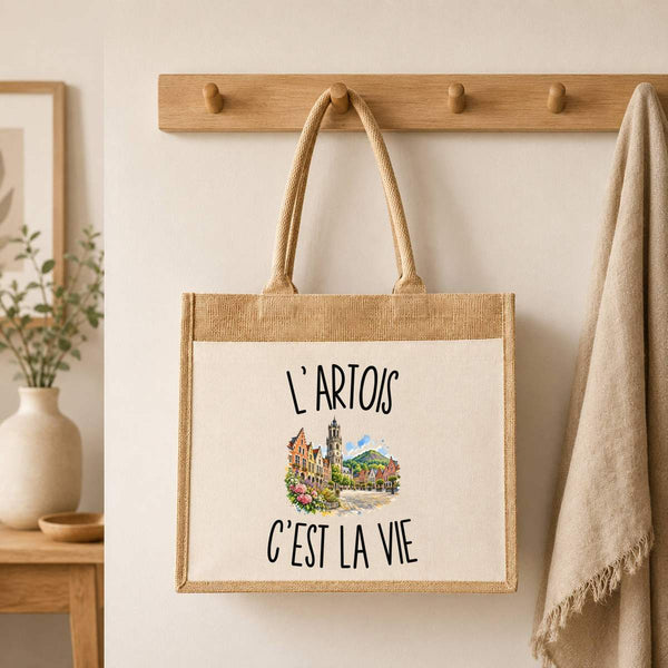 Sac Cabas Jute avec Poche L’Artois c’est la vie