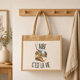 Sac Cabas Jute avec Poche L’Aube c’est la vie