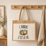 Sac Cabas Jute avec Poche L’Aubrac c’est la vie