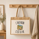 Sac Cabas Jute avec Poche L’Aveyron c’est la vie