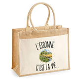 Sac Cabas Jute avec Poche L’Essonne c’est la vie