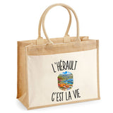 Sac Cabas Jute avec Poche L’Hérault c’est la vie