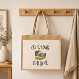 Sac Cabas Jute avec Poche L’Île-de-France c’est la vie