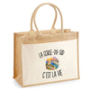 Sac Cabas Jute avec Poche La Corse-du-Sud c’est la vie
