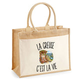 Sac Cabas Jute avec Poche La Creuse c’est la vie
