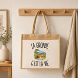 Sac Cabas Jute avec Poche La Gironde c’est la vie