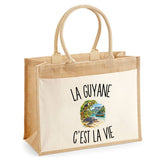 Sac Cabas Jute avec Poche La Guyane c’est la vie