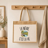 Sac Cabas Jute avec Poche La Nièvre c’est la vie
