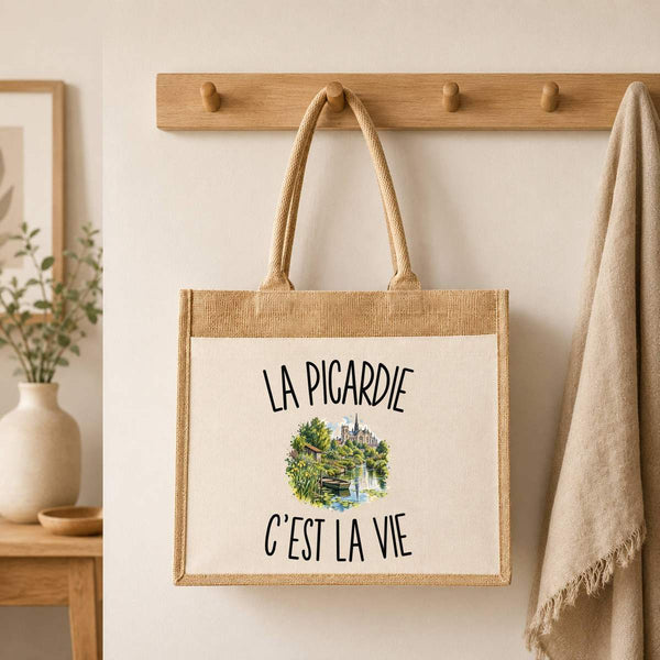 Sac Cabas Jute avec Poche La Picardie c’est la vie