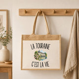 Sac Cabas Jute avec Poche La Touraine c’est la vie